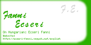 fanni ecseri business card